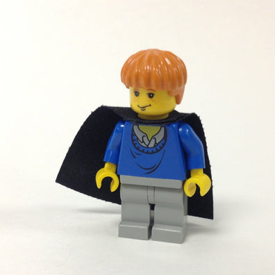 LEGO Minifigure-Ron Weasley, Blue Sweater, Black Cape with Stars-Harry Potter / Sorcerer's Stone-HP034-Creative Brick Builders